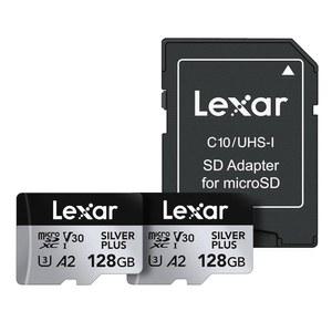 렉사 128GB(2팩) 프로페셔널 실버 플러스 마이크로SDXC 메모리 카드 w /SD 어댑터, UHS-I, C10, U3, V30, 풀 HD 및 4K 비디오, 최대 205 /150MB /s 읽기 /쓰기, 비디오그래퍼, 게이머(LMSSIPL128G-B2ANU)용