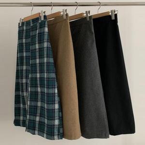 빅사이즈데일리치마 T712L501 브레드모직주름롱스커트 KD