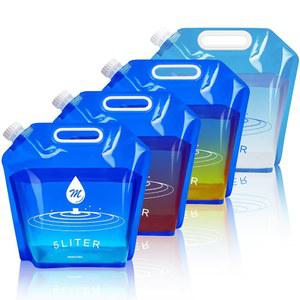 SOCATER 물통 가방, 캠핑 하이킹 배낭 비상 보관 용기용 BPA 프리 노리크 접이식 플라스틱 1.3갤런 가방