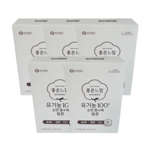좋은느낌 유기농 순면 탐폰 슈퍼 12P x 5개 체내형생리대