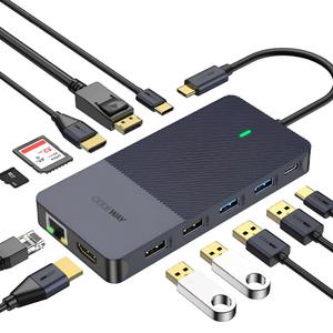 국내정품 12IN1 멀티허브 12포트 유무전원가능 C타입 USB 3.0 미러링 HDMI 미러링 LAN SD TF 리더기