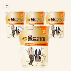 테크 울드라이 중성세제 오리지널 드럼일반겸용 리필 1.3L 4개