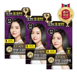 흑모비책 크림 염색약 120g 흑색 x 3개