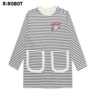 [알로봇(R.ROBOT)] 러플 포켓 롱 티셔츠 (택가격 65000원)