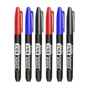 라운드 토 네임펜 펜, 방수 잉크, 파인 포인트, 블랙, 블루, 레드 오일 1.5mm, 컬러 마커 세트당 3 개