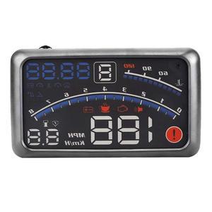 범용 5.5인치 자동차 허드 F4 MPH 오버 스피드 알람 속도계 헤드업 디스플레이 Hud MPH/KM/h 윈드실드 프로
