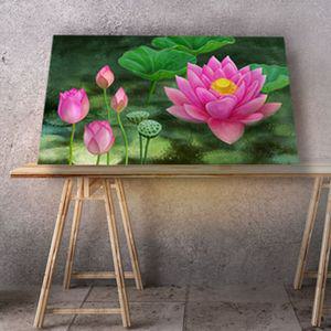 연꽃그림액자 풍수그림 돈들어오는 꽃그림 55캔버스9 연꽃 연꽃그림 부자되는그림 풍수인테리어