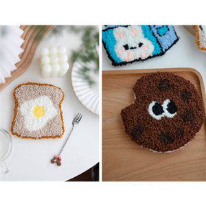 DIY 펀치니들 키트 컵받침 만들기 초보 티코스터 수틀 선물 자수재료 패키지 귀여운 소품