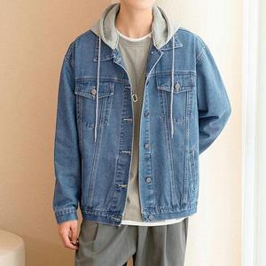 [라일리] Rly 데님 남성 탈부착 후드 청자켓