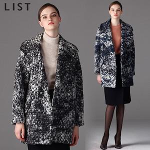 [리스트(LIST)] 볼륨감있는 부클 모헤어 오버 하프코트 (택가격:478000원)