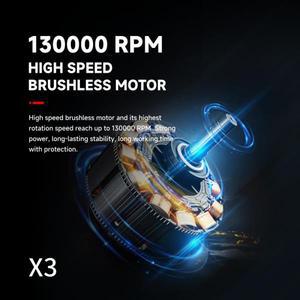 휴대용 브러시리스 전동 130 000RPM 3세대 X3 폭력 송풍기 미니 소형 터보 제트 팬 풍속 52 메터/초 산업용