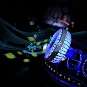 차량용선풍기 LED 3단 USB 무드램프 송풍구형 선풍기