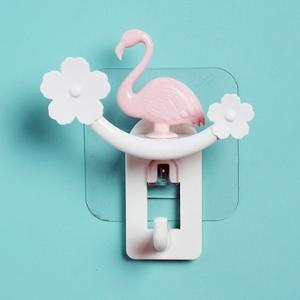 후크걸이 후크고리 (화이트) 부착 접착식 플라밍고