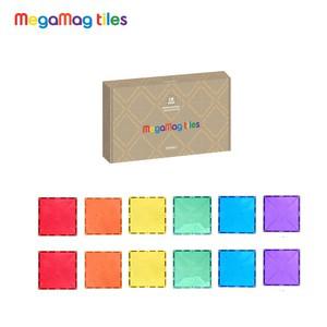 레인보우 큰정사각형 확장팩 12p 자석교구 자석타일 유아 블럭 완구