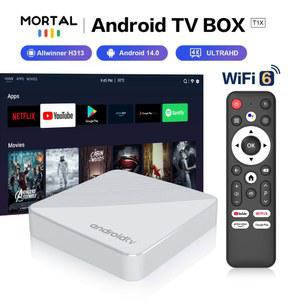 리얼리티 TV 박스 Android14 T1X 음성 넷플릭스 크롬캐스트 와이파이 6 BT5 0 4K HDR 유튜브 H313 스트리밍 플레이어 셋톱박스
