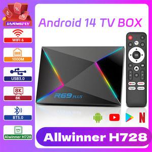 R69 플러스 안드로이드 14 글로벌 버전 스마트 TV 박스 8K 60fps 1000M/LAN Wifi6 BT5 0 Google 음성 보조 미디어 플레이어 셋톱박스