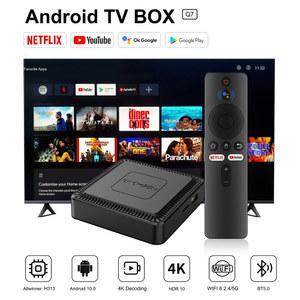 안드로이드 TV 상자 스마트 홈 시어터 넷플릭스 유튜브 Q7 AllwinnerH313 4K HDR10 Wifi6 100M 랜 블루투스 크롬캐스트 스트리밍 플레이어
