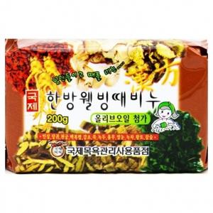 힘 안들이고 때를미는 국제 한방 웰빙 때비누 200g