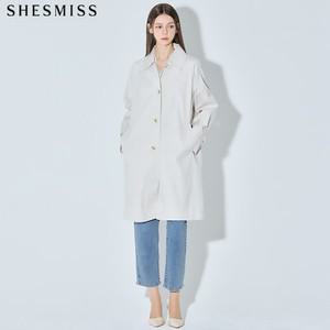 SHESMISS)] 싱글버튼 래글런 트렌치 코트  택가격  428000원)