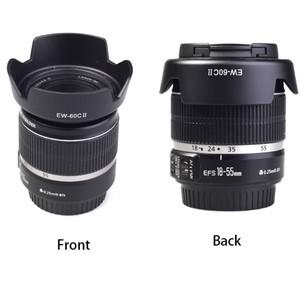 BIZOE 캐논 카메라 렌즈 후드 EW-60C 18-55mm Lens1300D1500D DSLR 450D500D550D600D650D 리버스 단추 커버