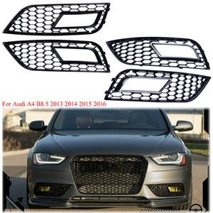 자동차 그릴망 튜닝 앞 범퍼 안개등 램프 그릴 커버 Audi A4 B8.5 Facelift 용 허니컴 메쉬 RS4 스타일 201