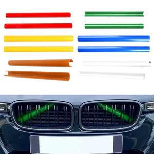 자동차 그릴망 튜닝 BMW 호환 전면 그릴 스트립 V 브레이스 E60 E65 E66 블루 오렌지 레드 옐로우 화이트