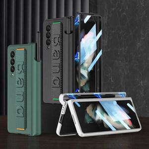 갤럭시 Z Fold 6 커버 용 마그네틱 힌지 손목 스트랩 케이스 갤럭시 Z Fold5 4 3 5G 케이스 용 스크린 유