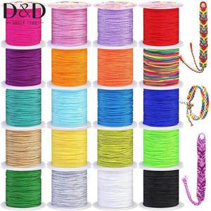 재봉실 자수실 십자수 미싱 퀼트 공예 부자재 45M/롤 0.8mm 나일론 구슬 문자열 Macrame 스레드 꼰 팔찌 중