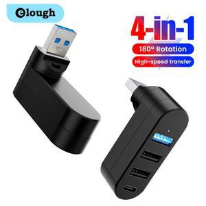 USB분배기 호환 USBC허브 3.0 멀티 허브 포트 USB 허브 3.0 어댑터 회전 고속 U 디스크 리더 분리기 3 포터
