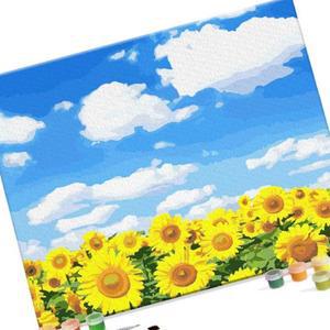 DIY그림그리기 DIY 페인팅 캔버스 명화 그림 그리기 청량한 해바라기 40X50 여름