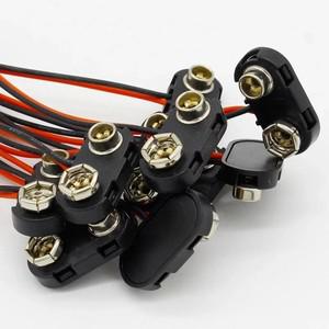 100pcs 9V 배터리 스냅 커넥터 클립 리드 와이어 홀더 빨간색 유선 볼트 Arduino 용