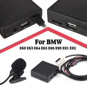 차량용 블루투스 스테레오 Aux 어댑터 모듈 케이블 핸즈프리 마이크, BMW E60 E63 E64 E65 E66 시리즈 1 3,