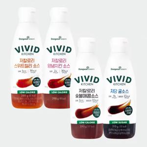 비비드키친 저칼로리&저당 스위트칠리 양념치킨 숯불매콤 굴소스 1개 SET