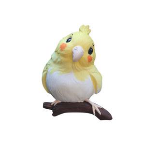 귀여운 피규어 하얀색 대시 앵무새인형 9cm 차량용피규어 왕관앵무 미니