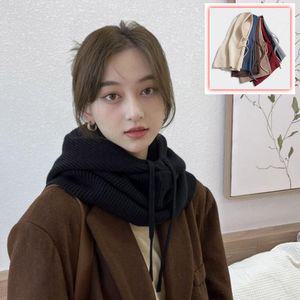 겨울 골지니트 목도리 모자 보온 부드러운 페이크후드토시 방한용품 워머 폴라 넥워머