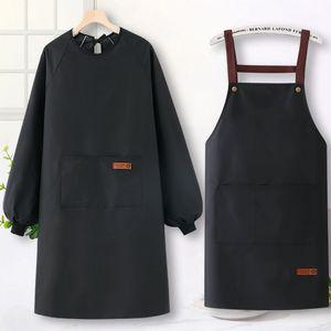 긴팔앞치마 카페 유니폼 방수앞치마 요리 화방 방수 작업복 공방