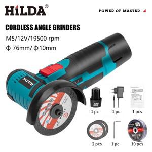 HILDA 리튬 전기 앵글 연마기, 미니 소형 가정용 핸드헬드 절단기, 12V, 3 인치