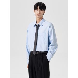 에잇세컨즈 옥스포드 오버핏 셔츠  스카이 블루 424864LY1Q