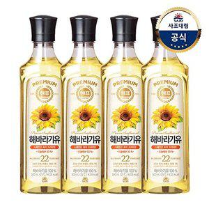 [사조대림][T][사조대림] 해바라기유 500ml x4개