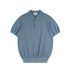 [벨리프]Essential Comfort Short Sleeve Polo Knit (Frozen Blue)
