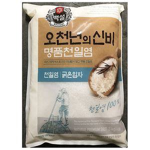 백설 굵은 천일염 3k X 4요리용소금 국산 국내 요리용 조리용 맛있는 굵은입자