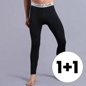 1+1 겨울 내복 내의 남자 스판 쫄쫄이 타이즈 레깅스남성 기모 남성용 데일리 기본 바지 발열 융털