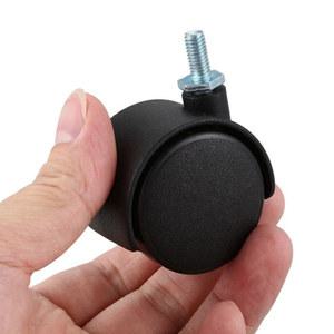 미니바퀴 듀얼 회전식 캐스터 나사 스템 블랙 6mm 40mm