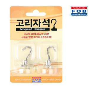EK (4개) 포비 고리자석 걸이형 자석 GR-04 15mm x 33mm 2개입 놀이용 광고용 교재용 교육용 자석부착