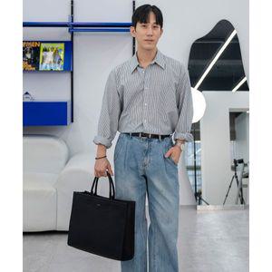 JILLSTUART MEN ACC [질스튜어트 X 삭형][ROGAN]블랙 레더 심플 토트백