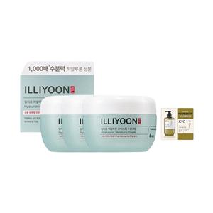 일리윤 히알루론모이스춰 수분크림 100ml, 3개 + 증정(려 루트젠 샴푸 여성 6ml, 1개)