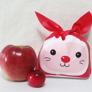 SA08 사과데이포장 레드토끼 5장 10매쿠키비닐 어린이집선물 용품 데코 식소품 선물지 예쁜 비닐지 용비닐