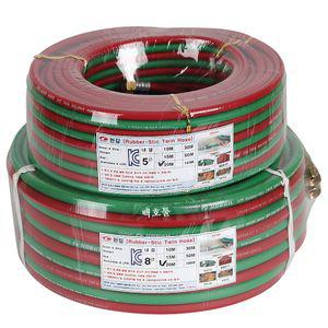 한길 쌍호스 8mm x 20M 쌍줄 산소 용접 상호스 LPG 아세틸렌 호스 국산