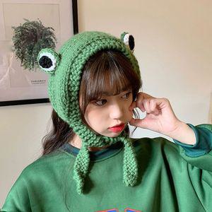 인싸 개구리 귀도리 모자 5color 니트 겨울 마개패션 털모자 캐릭터 뜨개 뜨개질 달이 방한모 방한 뜨게 소