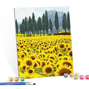 DIY 페인팅 캔버스 그림 그리기 해바라기 정원 40X50 퍼즐 사진액자